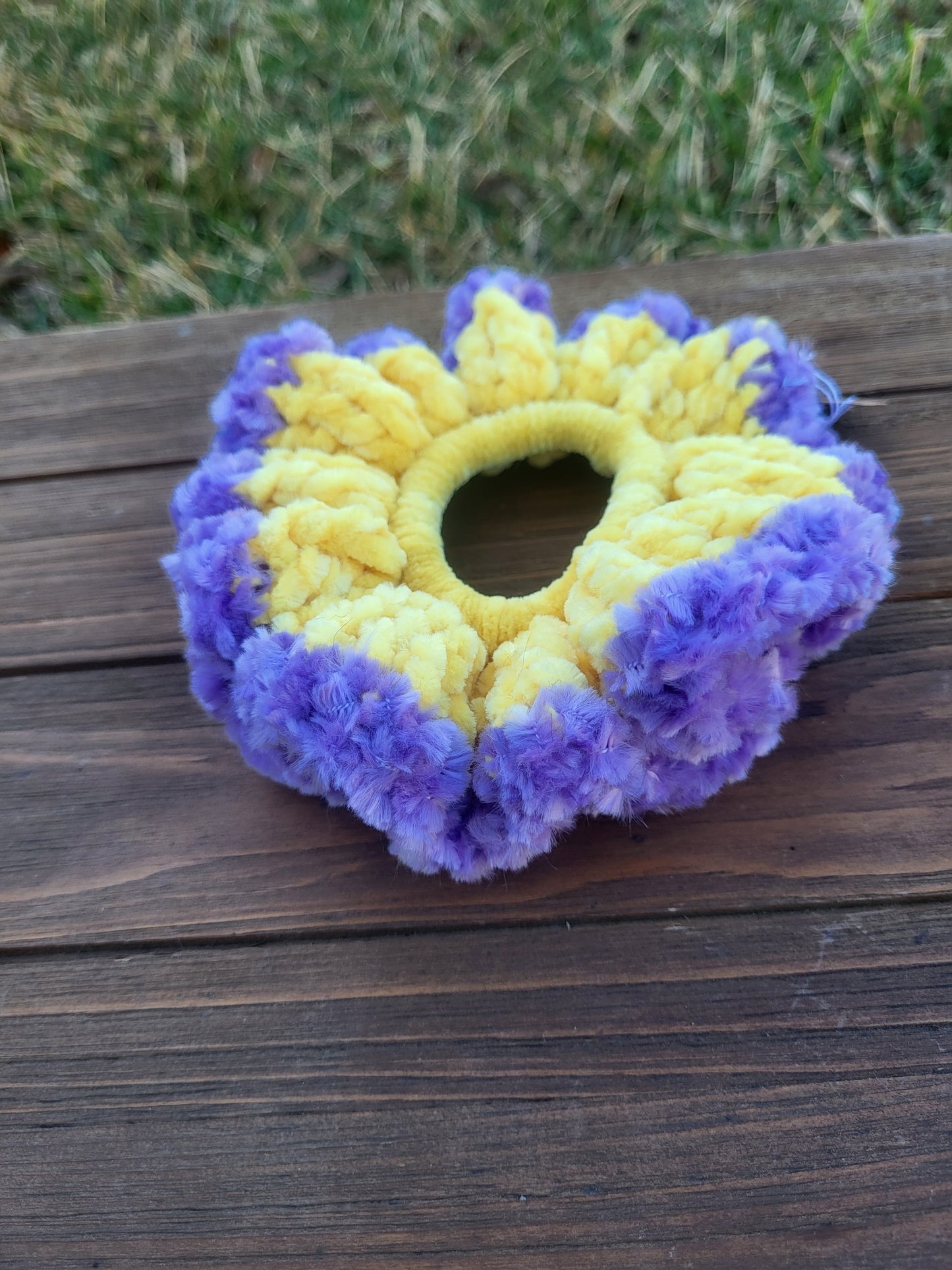Yellow and Purple Glow Scrunchie
