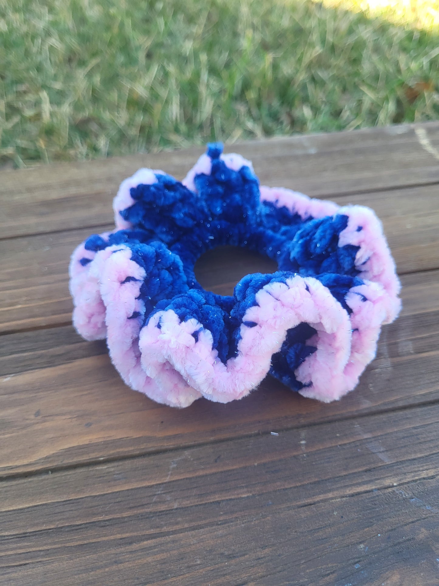 Blue and Pink Sparkle Scrunchie