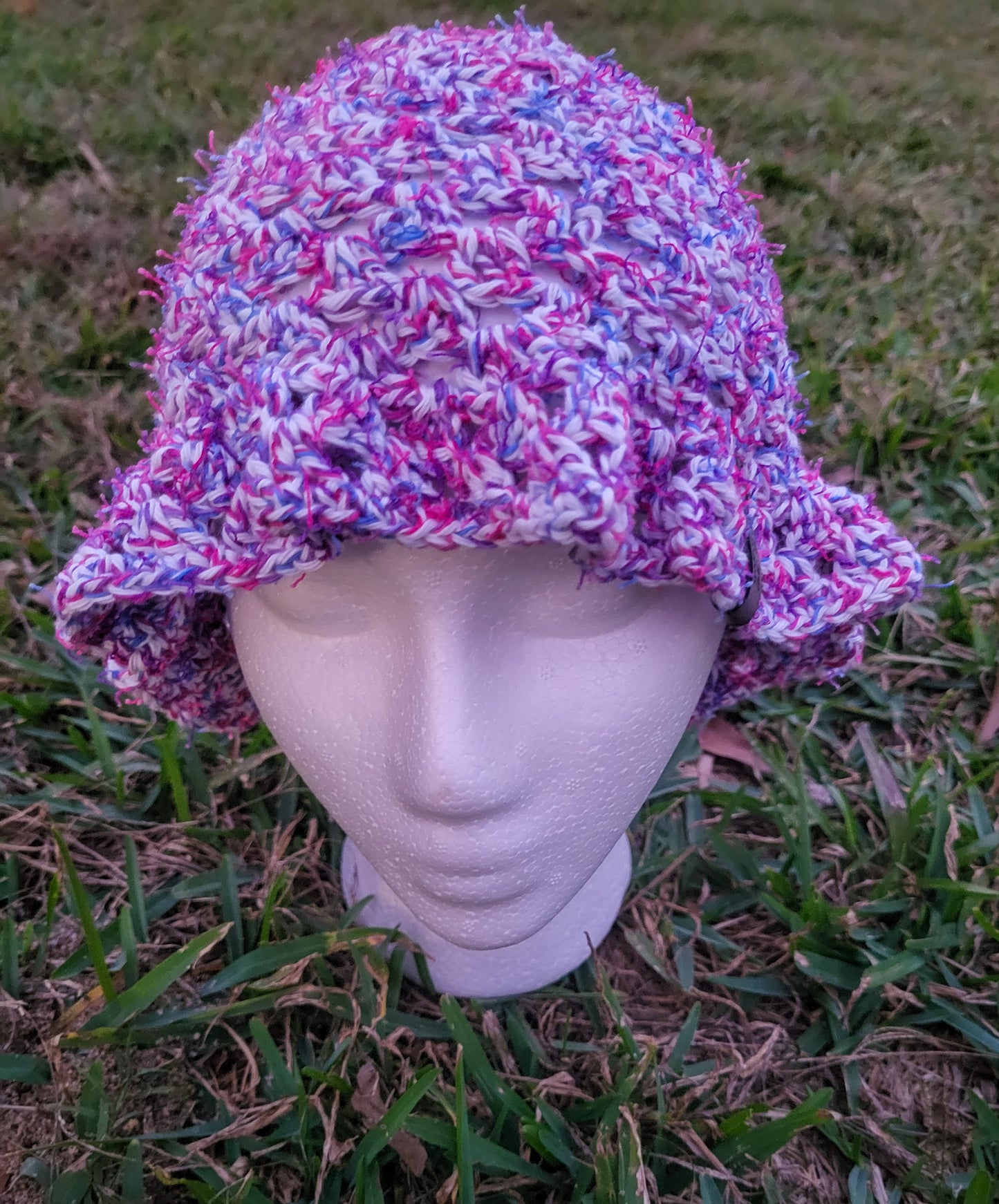 Pink and Blue Granny Bucket Hat