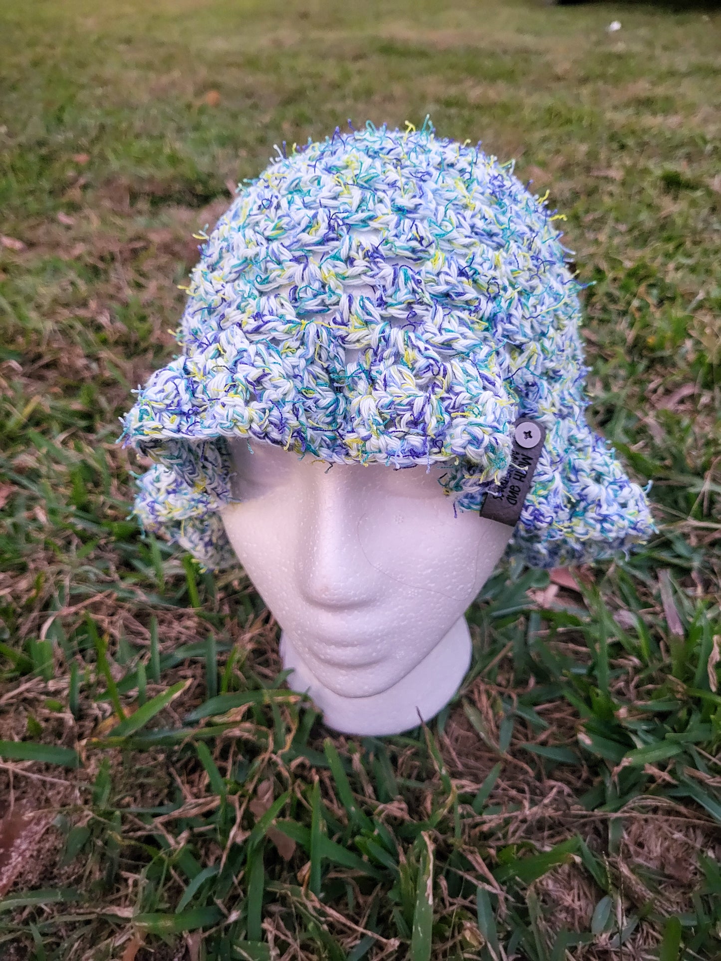 Blue and Green Granny Bucket Hat