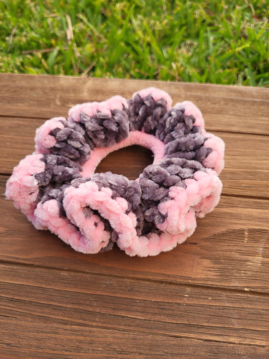 Pink and Silver Scrunchie